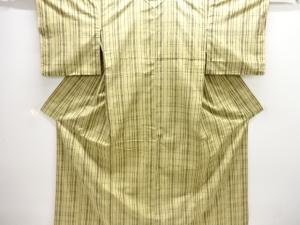 格子織り出し手織り節紬着物